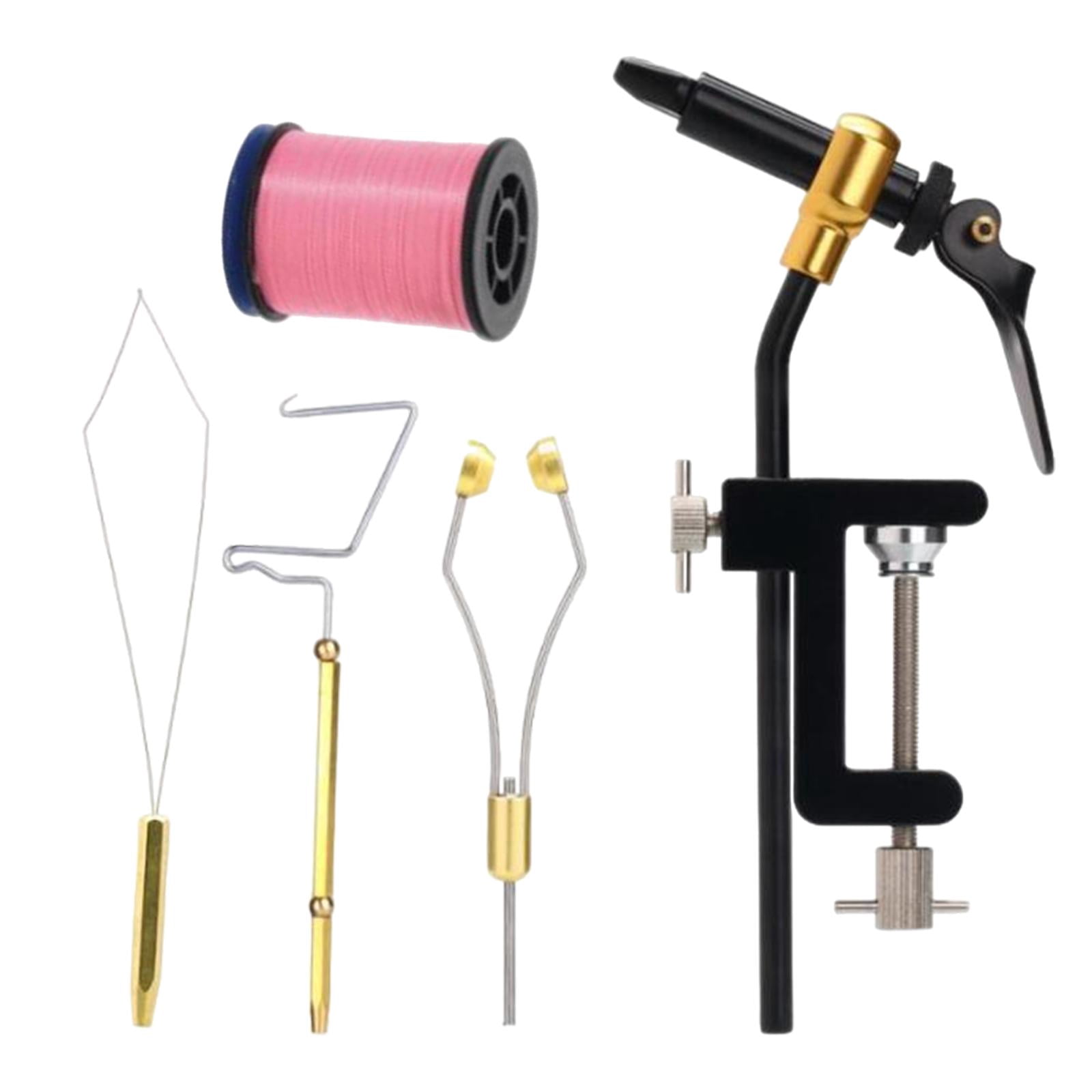 figatia 5 Pieces Fly Tying Tools Premium Fly Fishing Hook Tying Tools Fly Tying Vise Pink Wire