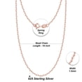 thumbnail image 3 of AFFY Bead Ball Dog Tag Chain Necklace for Women and Men Italian Crafted 1.5mm link Chain 18 Inch 14K Rose Gold Over 925 Sterling Silver with Spring Ring Clasp, 3 of 7