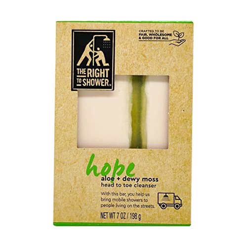 The Right to Shower Hope Shampoo Bar Bar Soap and Dewy Moss Vegan oz, Aloe Vera, 7 Ounce