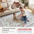 thumbnail image 4 of Lahome Washable 8'x10' Area Rug, Purple Vintage Floral Rugs for Living Room, Soft Non-Slip Low Pile Large Carpet for Bedroom Nursery, Boho Farmhouse Dining Room Decor, Purple, 4 of 11