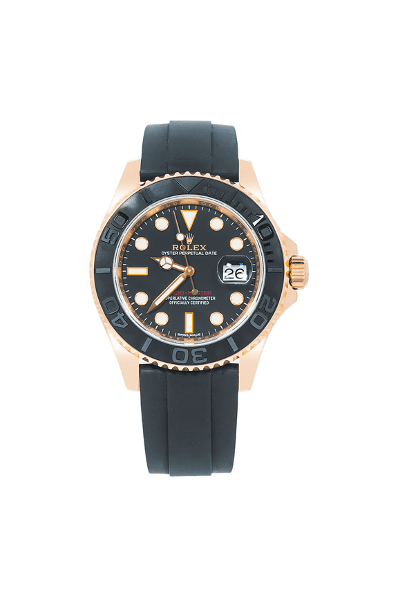Pre-Owned Rolex Yacht-Master 40MM 116655 Black Dial Black Ceramic Bezel Black Oysterflex Strap