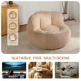 thumbnail image 5 of S-HOME Multicolor Faux Fur Bean Bag Sofa Filled with Shredded Foam Large Ergonomic Lounger Easy to Move for Living Room Use, Brown+Camel, 5 of 18