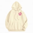 thumbnail image 5 of Towmus Women's Graphic Hoodies Oversized Fall Winter Fleece Letter Flower Print Sweatshirt Women's Casual Long Sleeve Pullover, 5 of 7