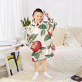 thumbnail image 6 of FORMRS Wearable Blanket Hoodie with Sleeves for Kids Cozy Flannel Sweatshirt, Apples Flower Pattern, 6 of 7