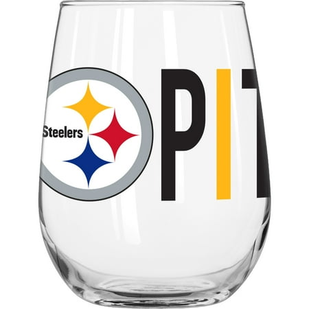 Pittsburgh Steelers Rocks Glass - NFL Pittsburgh Steelers 16 oz. Overtime Curved Beverage Glass