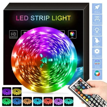 16.4ft RGB LED Strip Lights – 5050 LEDs, Color Changing, Room Decor, Indoor Use, DIY Lighting