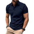 thumbnail image 2 of Men's Polo Shirts Short Sleeve Casual Polo T-Shirt Slim Fit Golf Shirts Navy 3XL, 2 of 7