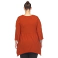 thumbnail image 3 of White Mark Tunique à Manches 3/4 pour Femmes, Taille Empire, Col en V, 3 of 6