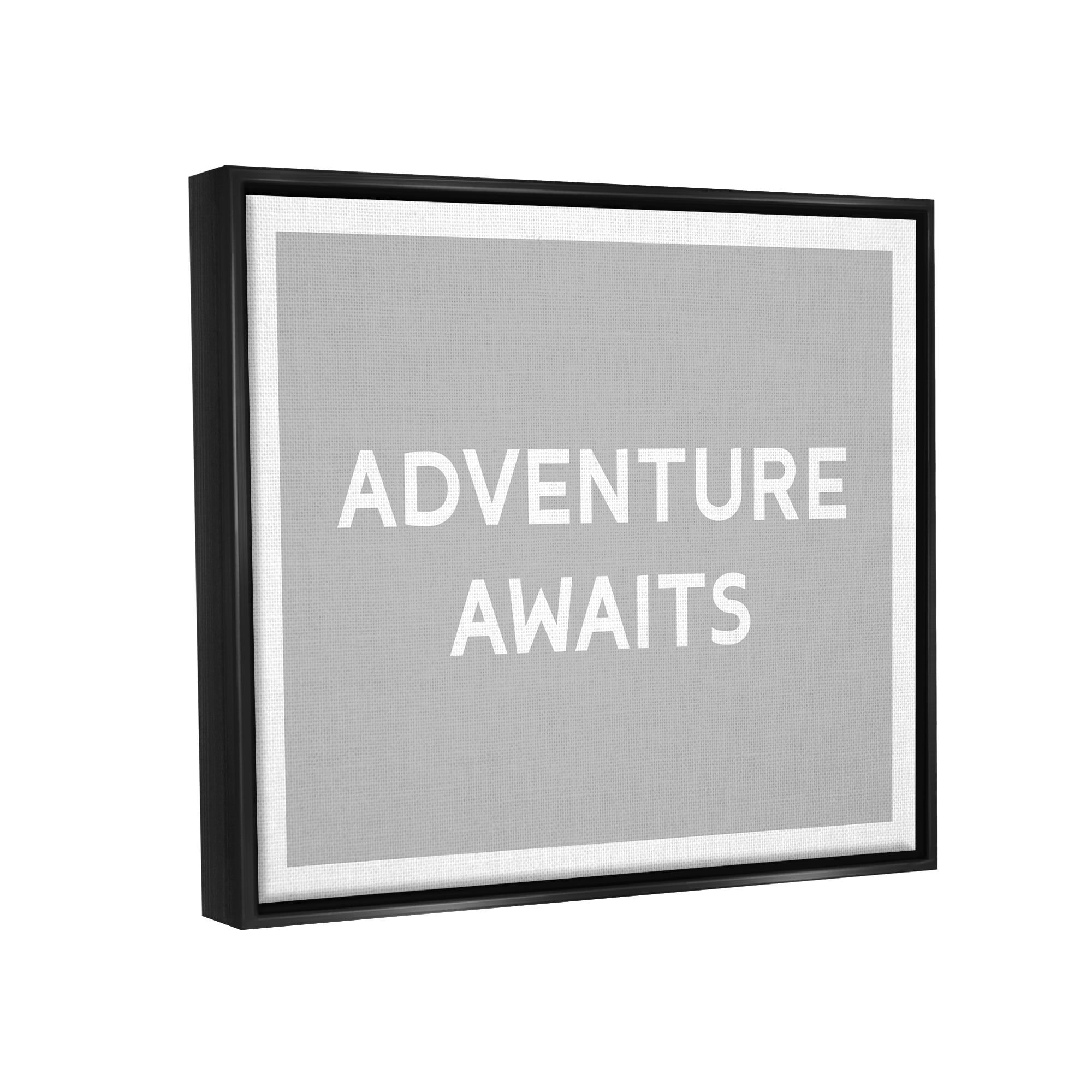 Stupell Industries Adventure Awaits Inspirational Inspirational Painting Black Floater Framed Art Print Wall Art