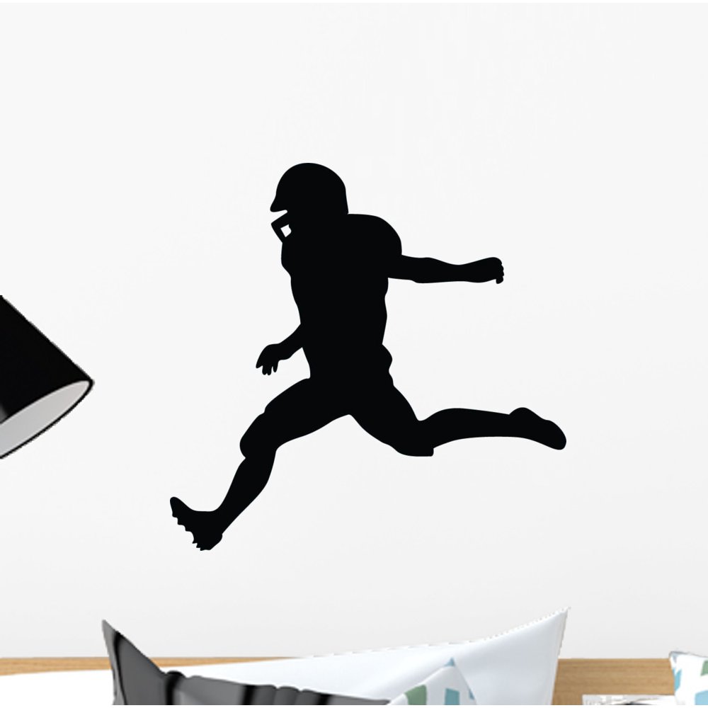 Football Silhouette Wall Decal by Wallmonkeys Peel and Stick Graphic