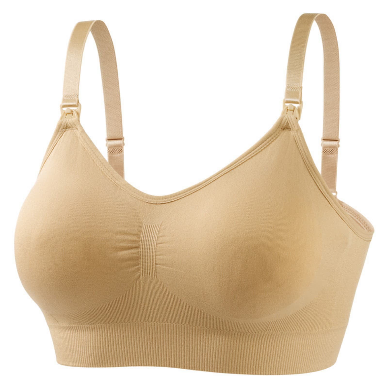 Plus Size Wireless Nursing Bra for Pregnancy, Seamless Front Opening Breastfeeding Brassiere, Adjustable Strap Support Postpartum Thin Cup Underwear