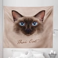 thumbnail image 1 of Cat Tapestry, Realistic Traditional Siamese Cat Portrait Illustration Domestic Fluffy Animal Theme, Fabric Wall Hanging Decor for Bedroom Living Room Dorm, 5 Sizes, Multicolor, by Ambesonne, 1 of 1