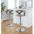 thumbnail image 2 of Gardenia Adjustable Bar Stool, Chrome Bar Stools, Bar Chairs, Swivel Bar Stools, Bar Stools Set of 2 (Light Grey Fabric), 2 of 6