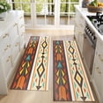 thumbnail image 4 of Kitchen Rugs Sets Of 2,Ethnic Geometric Striped Pattern Anti Fatigue Kitchen Mat Rugs Non Slip Washable,Decorative Kitchen Floor Mats for Kitchen,Sink,Laundry,17"X47", 4 of 5