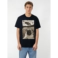 thumbnail image 1 of Vintage Pug UFO Encounters - Funny UFO and Pug Selfie T-Shirt Selected pure cotton interesting design DIY short sleeve t-shirt for men, soft and breathable, suitable for all seasons, comfort, 1 of 7