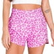 thumbnail image 1 of Women's Athletic Shorts Pink Pink Leopard Print Shorts, 1 of 4