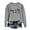 Grey, variant on HNMKIU Women's Fashion Sorry I'm Late Letter Crewneck Sweatshirt Long Sleeved Hoodie Top Black,S