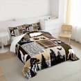 thumbnail image 3 of Homewish Safari Wolves Deer Queen Comforter Set,Jungle Bear Paws Bedding Sets,Brown Gray Plaid Bedding Comforter Set For Teens,Ultra Soft Home Decor,3-Piece, 3 of 8