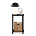 thumbnail image 5 of Furinno Simplistic 1-Tier End Side Night StandBedside Table with Plastic Poles, EspressoBlack, 5 of 5
