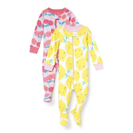 - Long Sleeve Snug-Fit Footed Stretchie Pajamas, 2pk (Baby Girls & Toddler Girls)