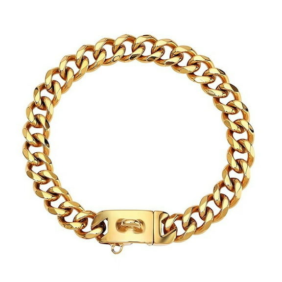 Gold Dog Collar Metal Stainless Steel Strong Chain For Small Puppy Dogs