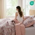 thumbnail image 5 of Regency Heights 3-Piece King Size Floral Boho Quilt Set, Pink Medallion Print Reversible Bedding Set, King Size Quilt with Sham, 5 of 10
