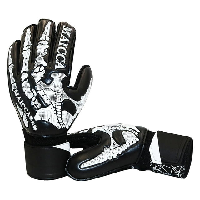 Guantes de portero de fútbol para niños, regalo para portero, fútbol juvenil, para hombre, edad junior, PU Negro Blanco 8