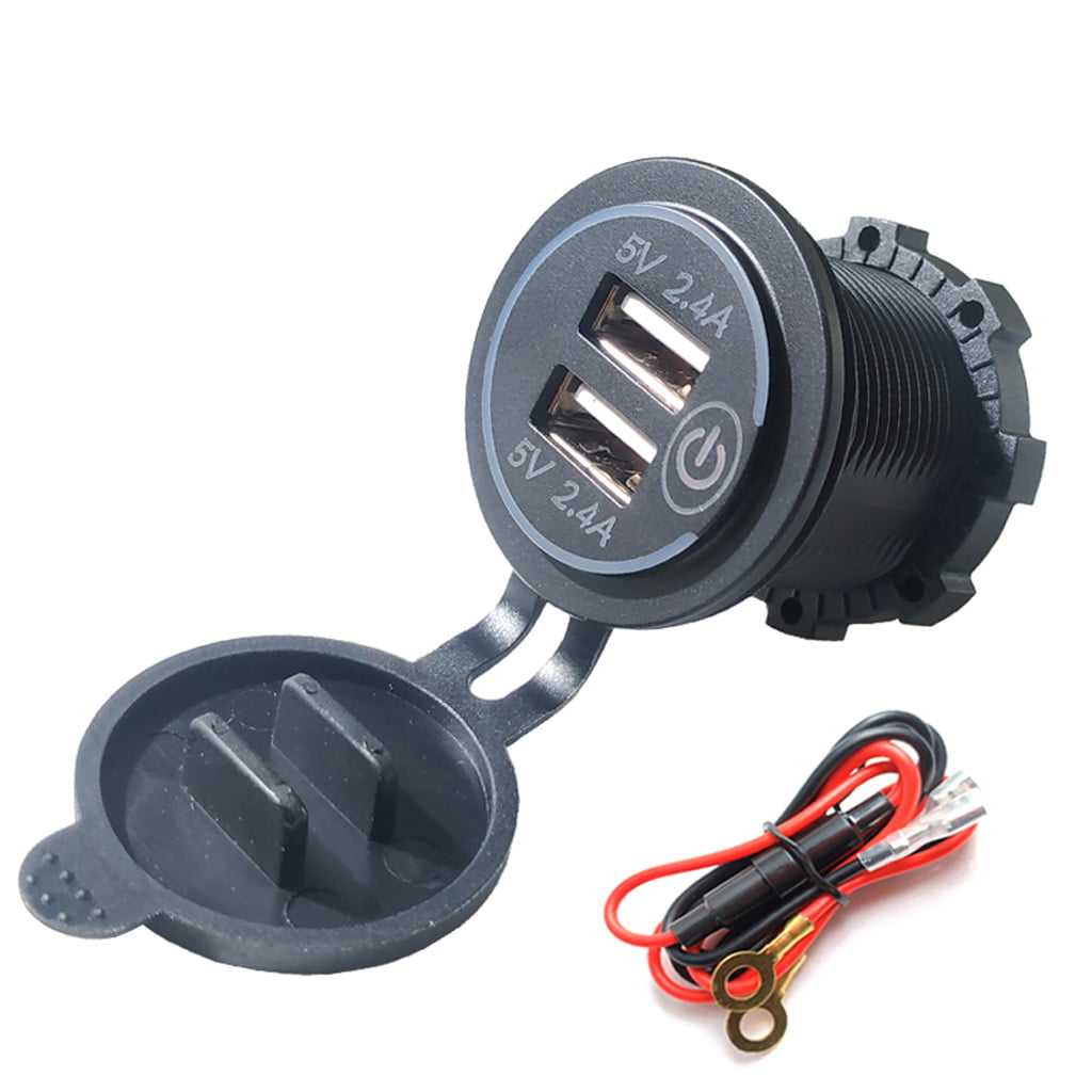 12v Motorcycle ATV Waterproof USB Charger Phone GPS Power Socket Adapter Outlet 