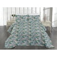 thumbnail image 2 of Ambesonne Floral Boho Quilted Coverlet 2 Pcs, Abstract Flowers Motif, Twin Size, Sea Blue Jade Green, 2 of 4
