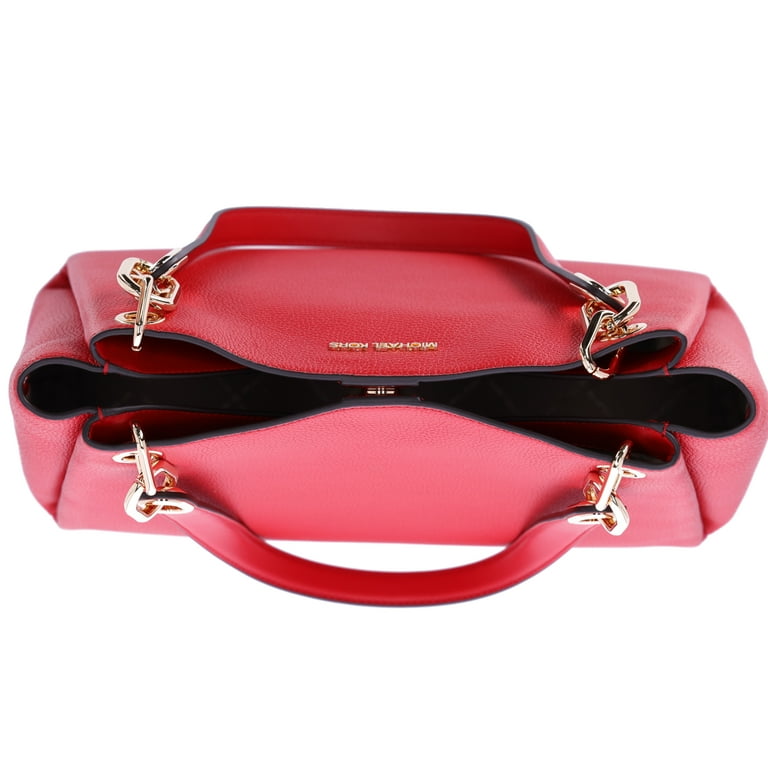 Michael Kors Bright Red Trisha Large Shoulder Tote with Triple Gusset Compartment Walmart