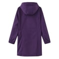 thumbnail image 5 of Levmjia Women Hooded Rain Jacket Waterproof Lightweight Long Sleeve Zip Up Mid Length Loose Fit Solid Color Outerwear Pockets Daily Commute Hiking Camping Travel Outdoor Casual, 5 of 6