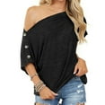 thumbnail image 1 of Top Suelto para Mujer,Blusa de Manga Corta con Hombros Descubiertos de Verano para Mujer, Top con Hombros Descubiertos para Mujer, Eleva tu Experiencia, 1 of 6
