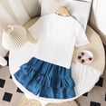 thumbnail image 4 of Little Girls Clothes Summer Outfits Solid Short Sleeve Shirt Top Loose Ruffle Shorts 2 Piece Clothing Sets Size 7-8T, 4 of 8