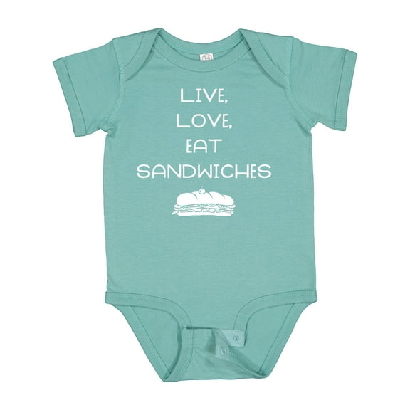 Inktastic Live Love Sandwiches Boys or Girls Baby Bodysuit