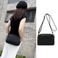 thumbnail image 4 of Minnieouse Bolso bandolera de piel sintética para mujer, con cremallera de Color sólido, informal, elegante, con correa ajustable, Bolsas de mensajero y de hombro Negro, 4 of 6