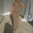 thumbnail image 2 of Women's Casual Dress Flowy Long Maxi Dress Round Neck Comfortable Everyday Wear Outfit Versatile, 2 of 4