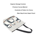 thumbnail image 3 of FORMRS Womens Canvas Tote Bag with Zipper Inner Pocket Shoulder Handbag, Cute Puffin, 3 of 7
