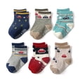 thumbnail image 3 of Toddler Socks 12 Pairs Non Slip Skid Socks Kids Boys Grips Cotton Crew Socks 1-7T, 3 of 5