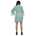 thumbnail image 3 of Moomaya Printed Short Robes For Women Cotton Robes For Women With Lace Trim, 3 of 6