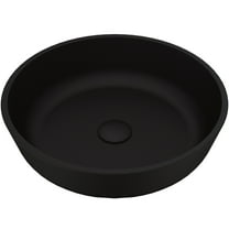 VIGO Modern Modus Black Matte Shell Glass 17 in. L x 17 in. W x 4 in. H Round Vessel Bathroom Sink