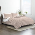 thumbnail image 6 of Noble Linens 3-Piece Rose Soft Stripe Reversible Print Comforter Set, King/CalKing, 6 of 10