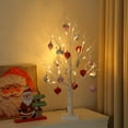 thumbnail image 6 of Lighted Birch Tree Valentine's Day Decoration, 23.6in White Valentine Tree with LED Lights & Heart Ornaments, USB Powered Romantic Tabletop Centerpiece, Wedding, Anniversary, Home, Romantic Gift, 6 of 7