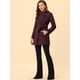 thumbnail image 3 of Abrigos Largos Con Cinturón De ManLarCon Cuello Alto Elegante De Invierno PaMujer rojo púrpuoscuro S, 3 of 5