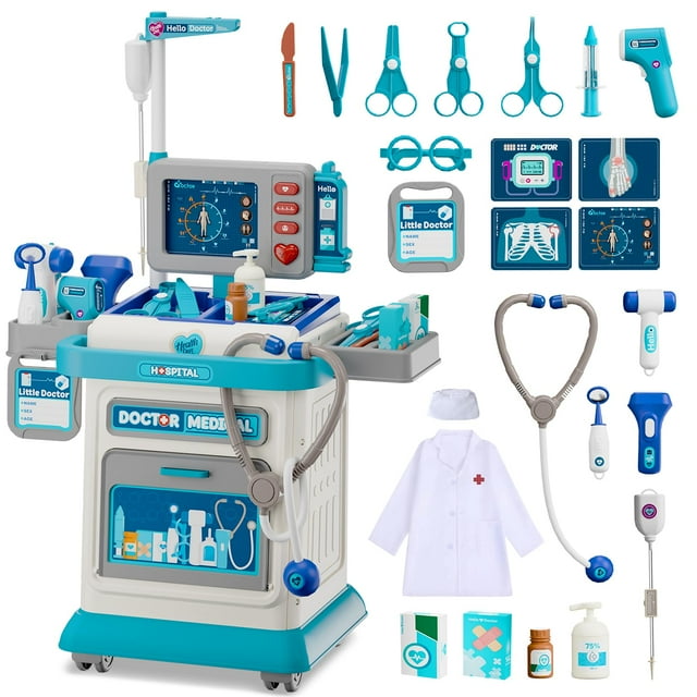 Set Doctor Kit AuroTops Doctor Play para niños de 3 a 8 años con carrito