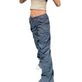 thumbnail image 2 of Franhais Women’s Fashion Solid Color Straight Jeans Casual Multi-pockets Mid-waist Denim Pants, 2 of 7