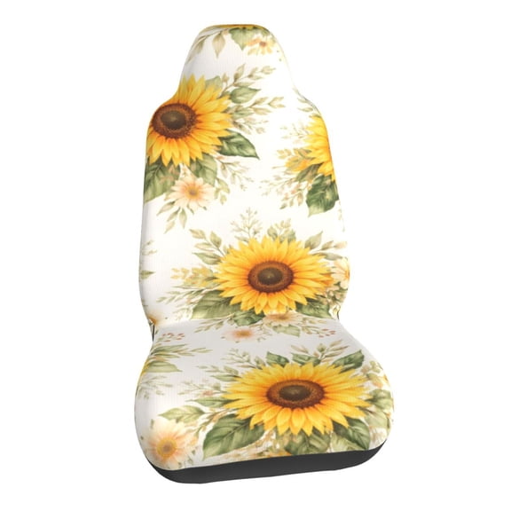 Sunflower Floral Car Seat Covers Stretch Car Seat Protectors Universal Fit