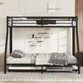 thumbnail image 2 of Twin XL Over Queen Metal Bunk Bed with Twin Size Trundle, Black, 2 of 18