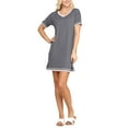 thumbnail image 1 of Doublju Women's V-Neck Short Sleeve Nightgown Sleepwear Pajama Dress (Plus Size Available), 1 of 2