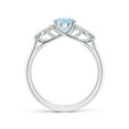 thumbnail image 2 of ANGARA Natural Oval 1 ct Aquamarine Side Stone Engagement Ring with Diamonds in 14K White Gold for Women (Size-8x6mm) | March Birthstone, Anniversary, Jewelry Gift for Women | Natural Aquamarine Ring, 2 of 10