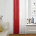 thumbnail image 6 of Red Solid Color Texture Sheer Curtains 72 Inches Long, Simple Red Stripes Light Filering Curtains, Breathable Simi Curtain Privacy Drapes for Living Room Bedroom Lightweight Window Treatment, 6 of 9